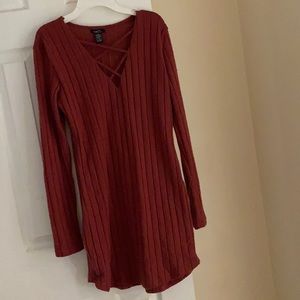 Criss Cross Long Sleeve Dress